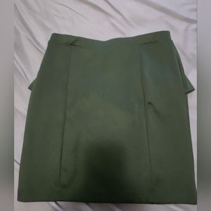 Green mini skirt